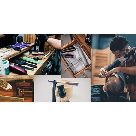 Mosaique de photo du Barber Shop : Chez Clem. Photo dans la page Services